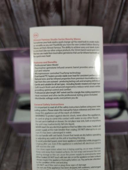 Almost Famous Beachy Waves Curling Wand and Mini Travel Straightener NIB - Picture 6 of 9